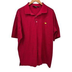 Amen Corner Polo Shirt Mens XL Red Blue Stripe MASTERS Short Sleeve Pima Cotton